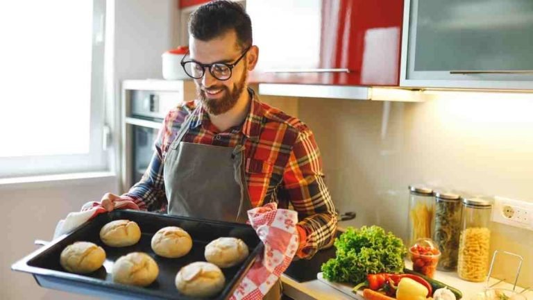 man baking