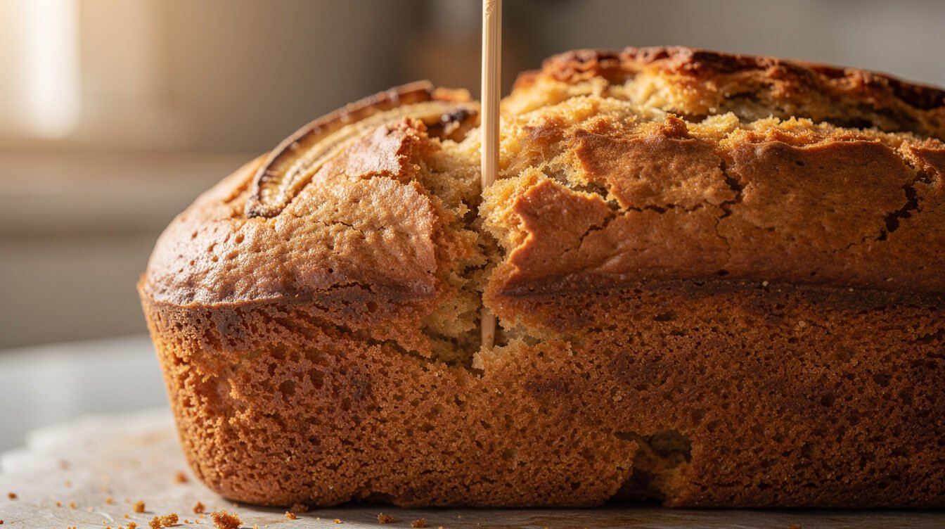 easy banana bread recipe 2 bananas doneness test with a toothpick