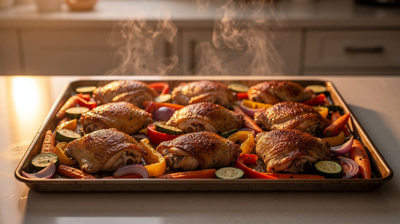 Sheet pan chicken and vegetables for an easy weeknight family dinner