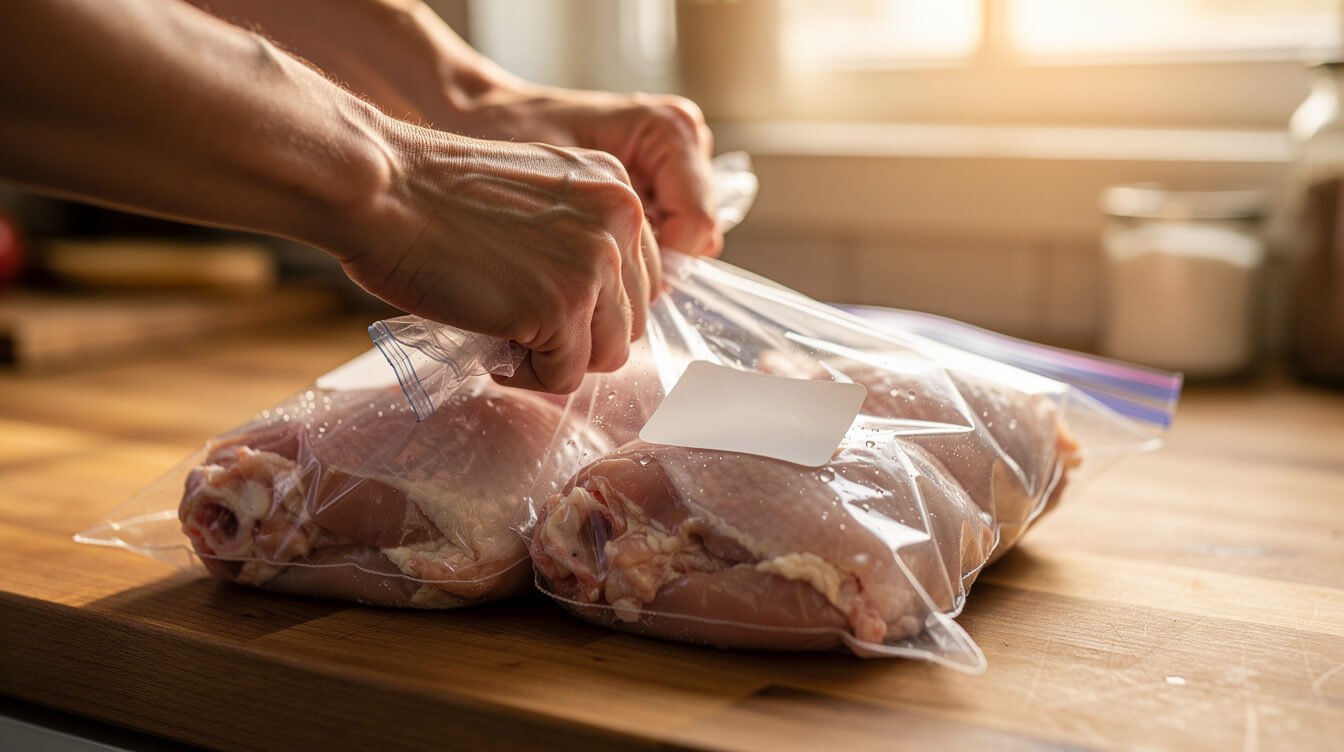 freezing chicken portions for two-person meals