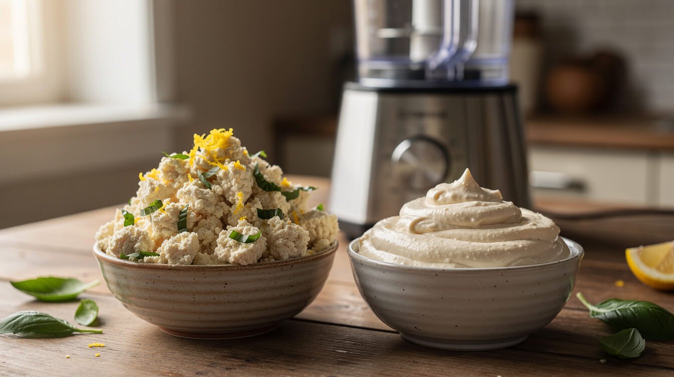 dairy-free ricotta substitutes made from tofu and cashews